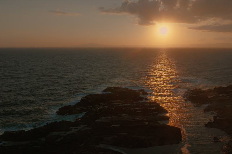 サンセットタイムの空撮は感動的…