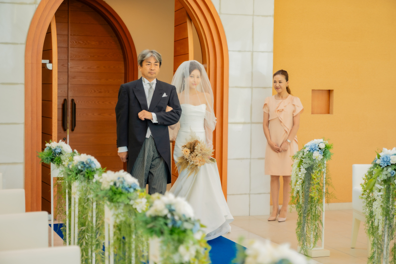 ご家族と共に、本番さながらの挙式シーンの撮影が可能