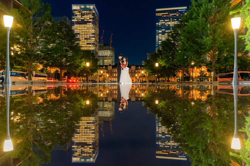 【9,10,11月撮影】丸の内前撮りフォト〈衣装+ヘアメイク+車送迎+データ150枚+ブーケ+ブートニア+アクセ〉