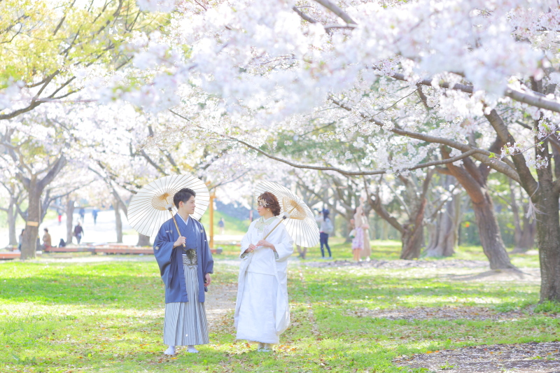 【和傘と緑と】