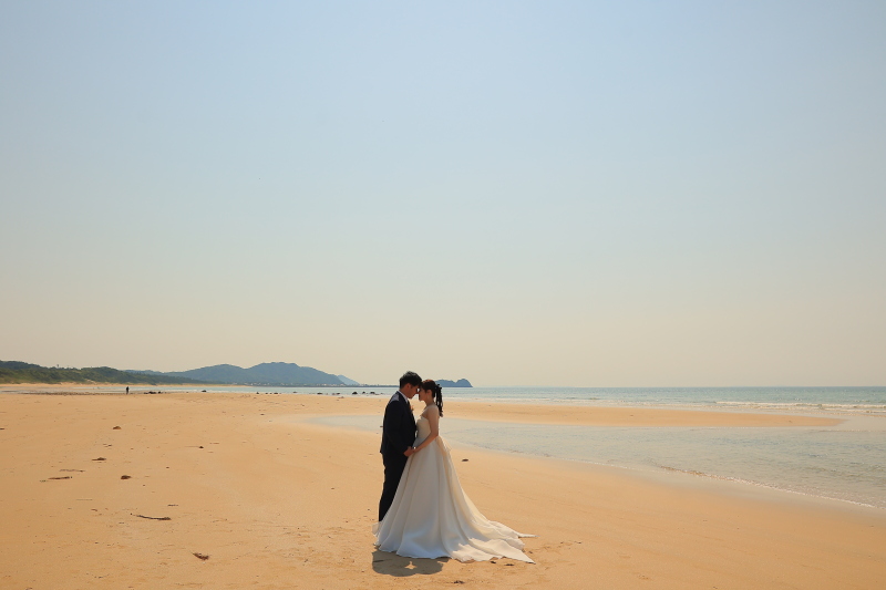 美しい景色を背景に