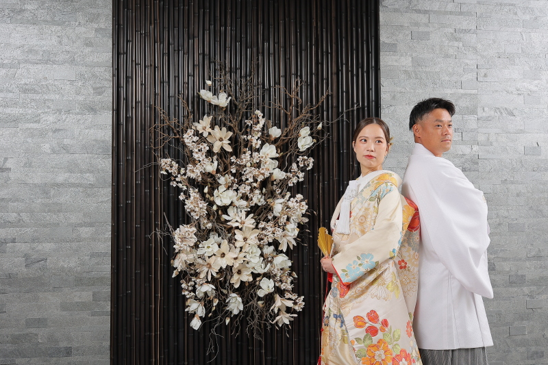 背中合わせショット