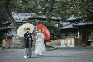 高宮庭園茶寮　角度やポーズ次第でバリエーション豊かなお写真に