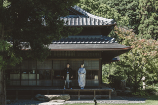 高宮庭園茶寮　青く澄んだ初夏の空