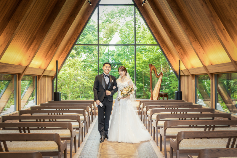 木のチャペルにて