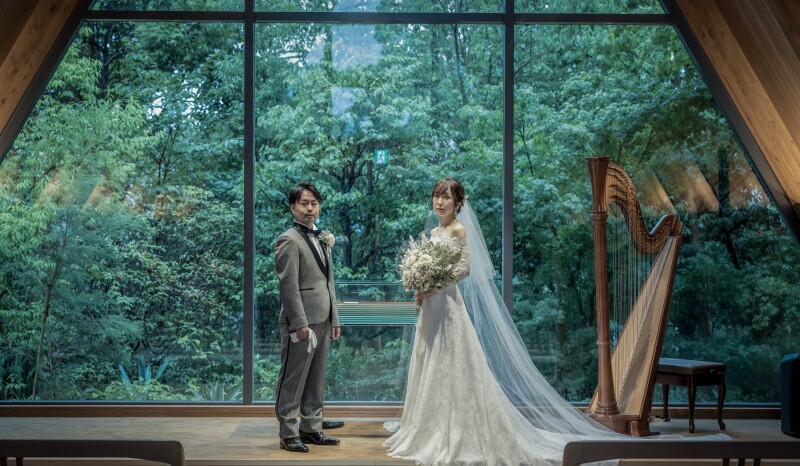 緑を溢れる背景で