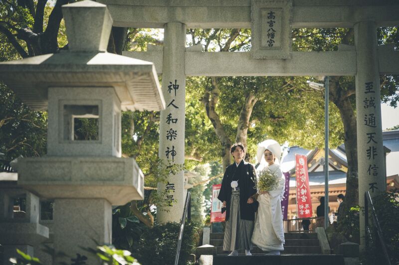 【和装】新プラン誕生!縁結びのご利益のある高宮八幡宮と、100年の歴史のある高宮庭園茶寮での歴史を感じるフォトプラン