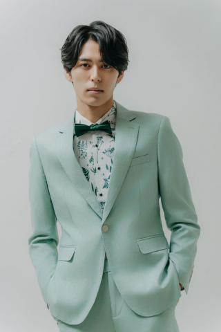 カラーシャツ-花柄