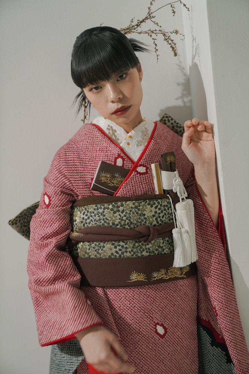 FU00011/正絹総絞り 慶雲の讃