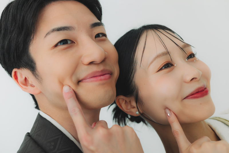 同じところにエクボが！