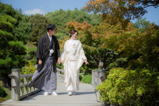 和装らしい庭園での撮影！大仙公園ロケーション