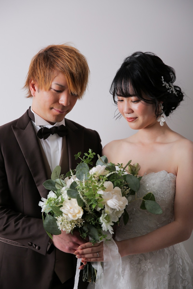 一緒にブーケを持ってもらって♪