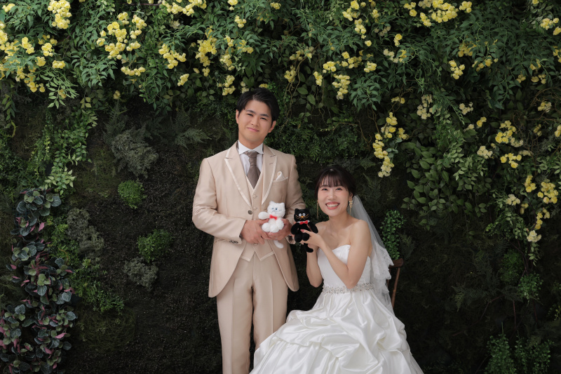 お二人の大好きな猫ちゃんと♡