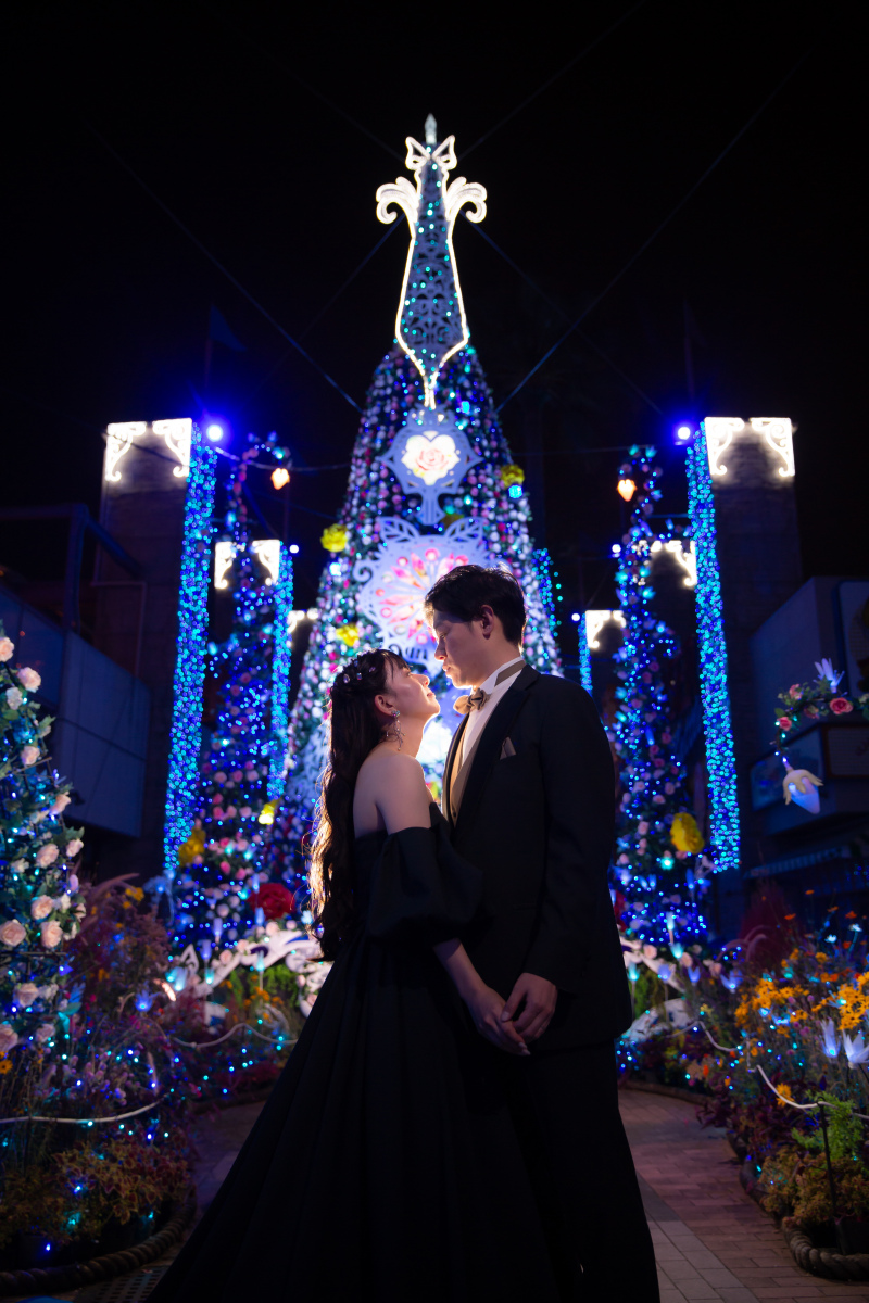 ロマンチックなイルミネーションに包まれた瞬間