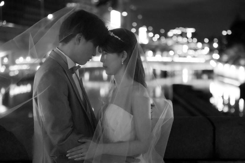 ベールを使った撮影も