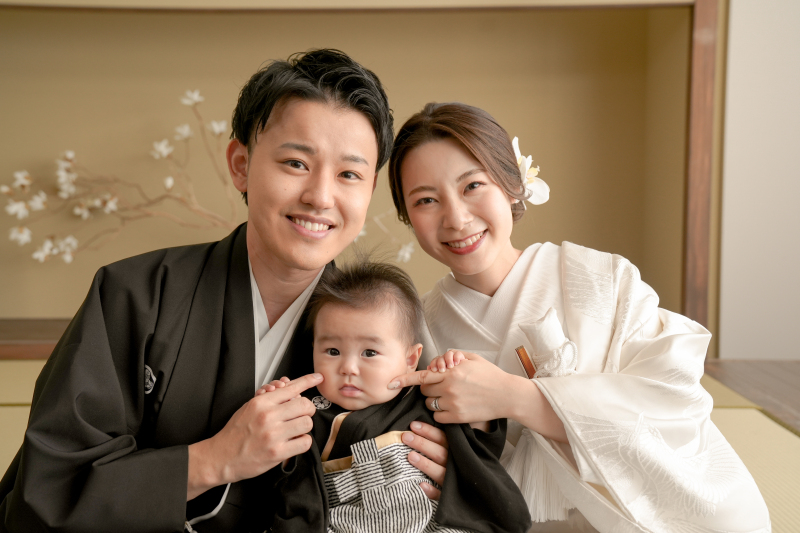 パパママに挟まれて