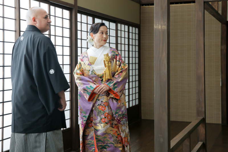 スタジオに映える色打掛