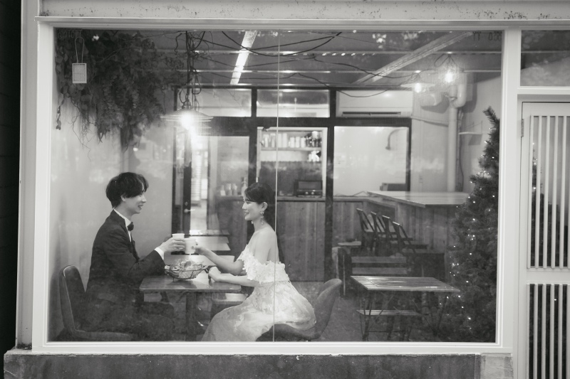 コーヒを飲んで