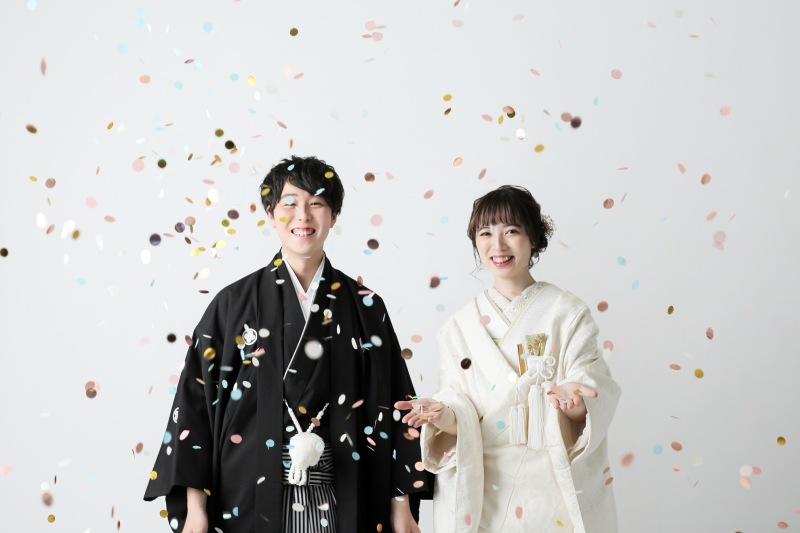 コンフェッティーをお二人に投げてもらって♪