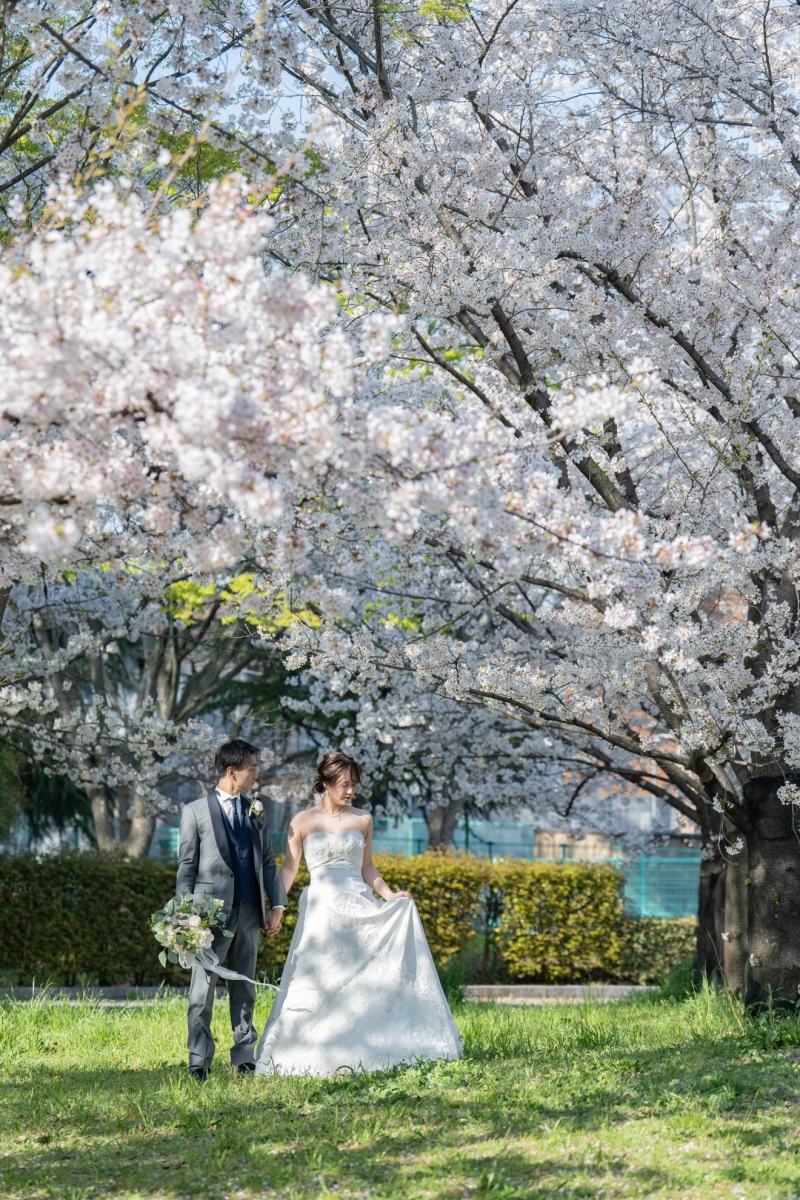 桜満開の中での撮影♪