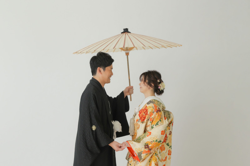 相合傘で