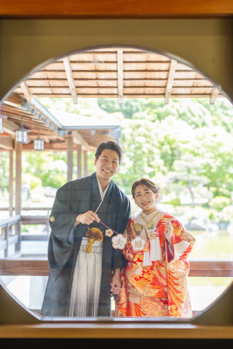 「夫婦」の文字入りガーランド