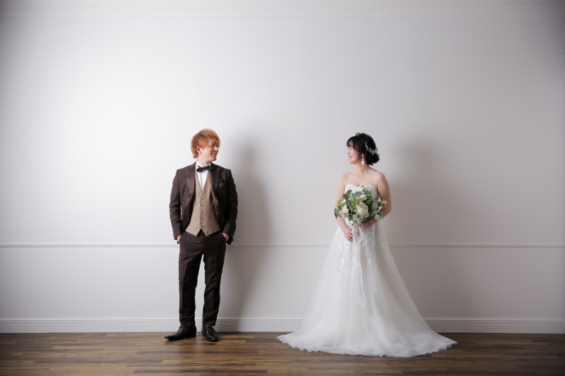 白壁のツーショット。