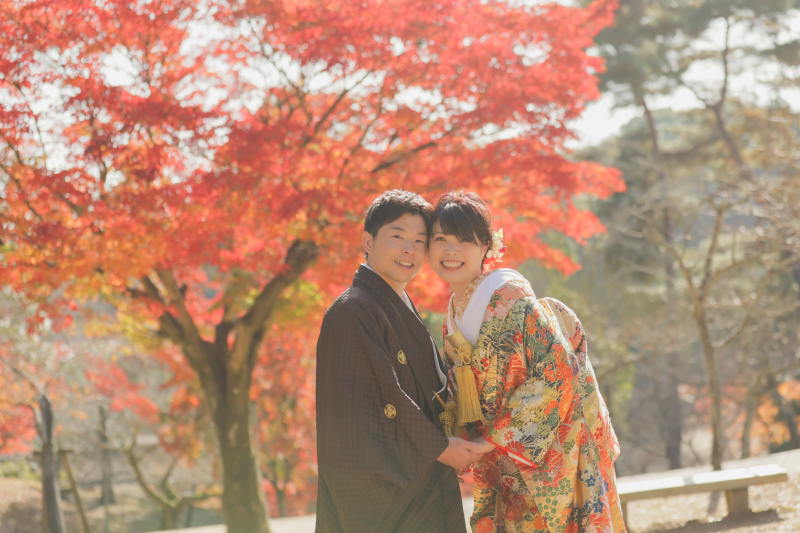 鹿ちゃんと奈良紅葉ウェディング