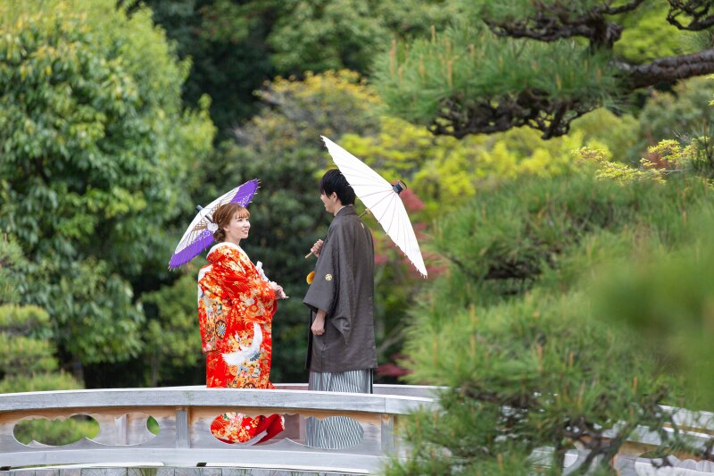 傘を持ってもらってのショット。