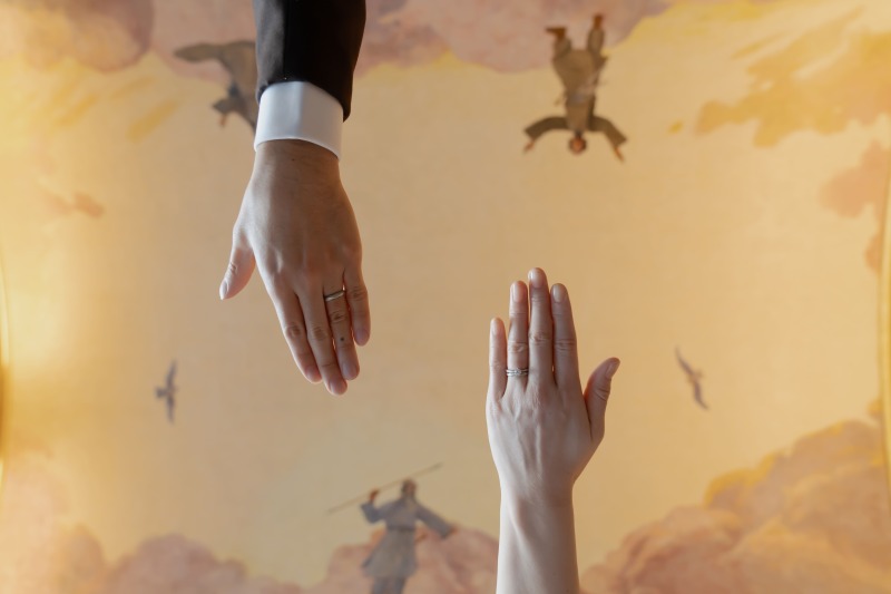 おふたりの指輪もバッチリと！