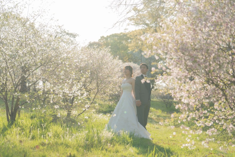 洋装桜ロケーション撮影◎