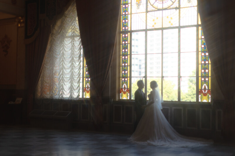 ステンドグラスで♡