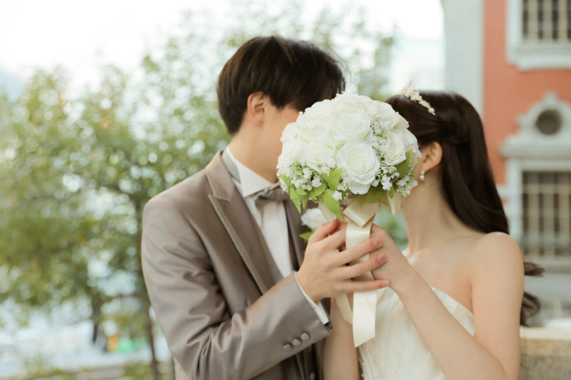 ブーケを活かしたショット