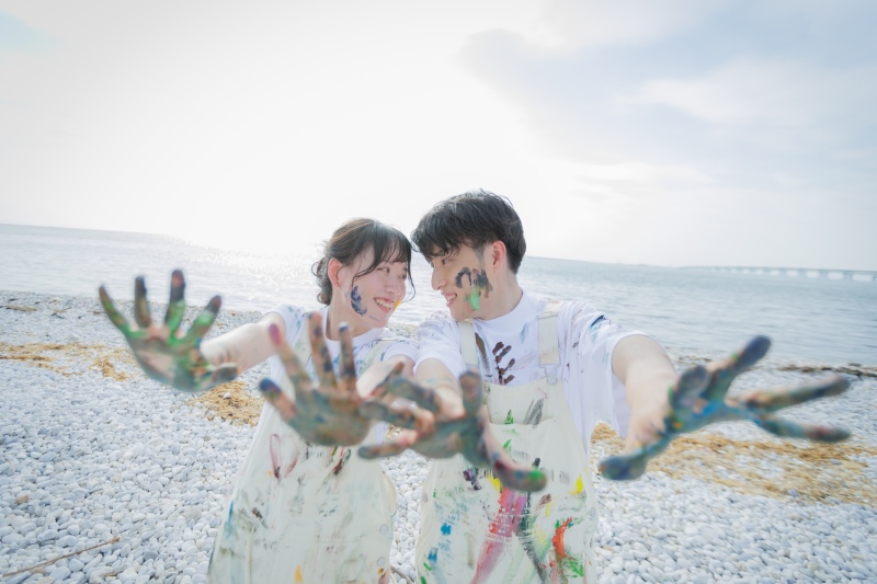海でペイントフォト！