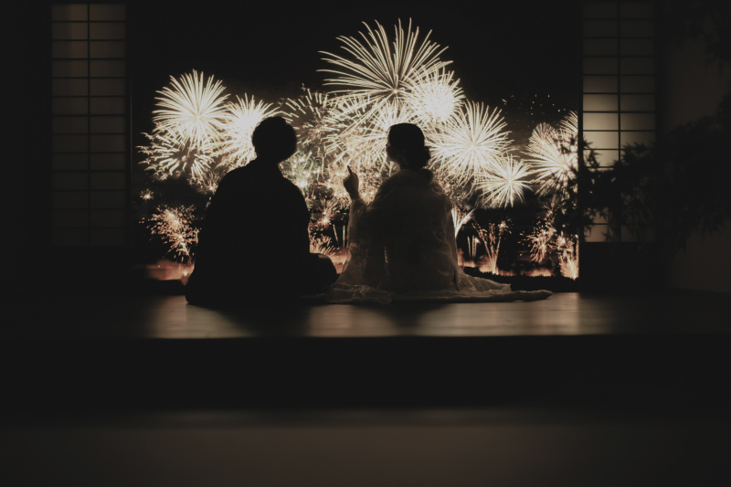 店内併設の庭園スタジオには、最新LEDパネルあり