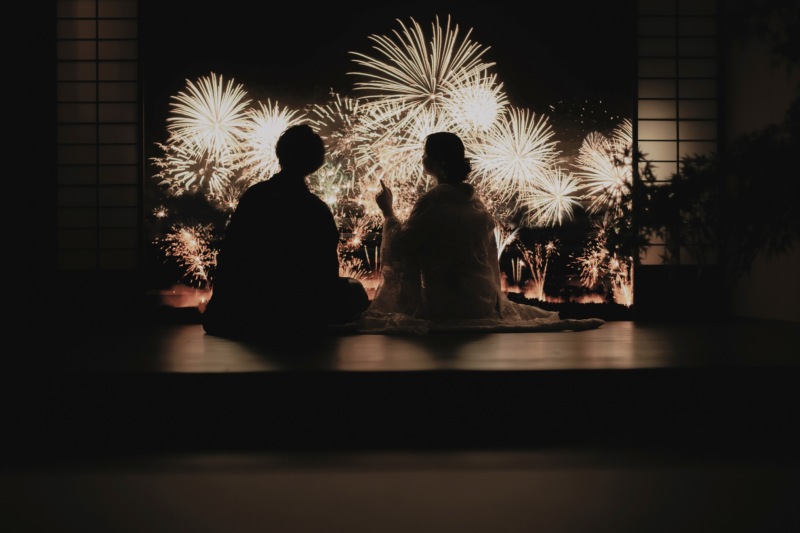 【和装屋内庭園スタジオ】LEDビジョンに桜・紅葉・新緑など投影可能♪全データ150カット