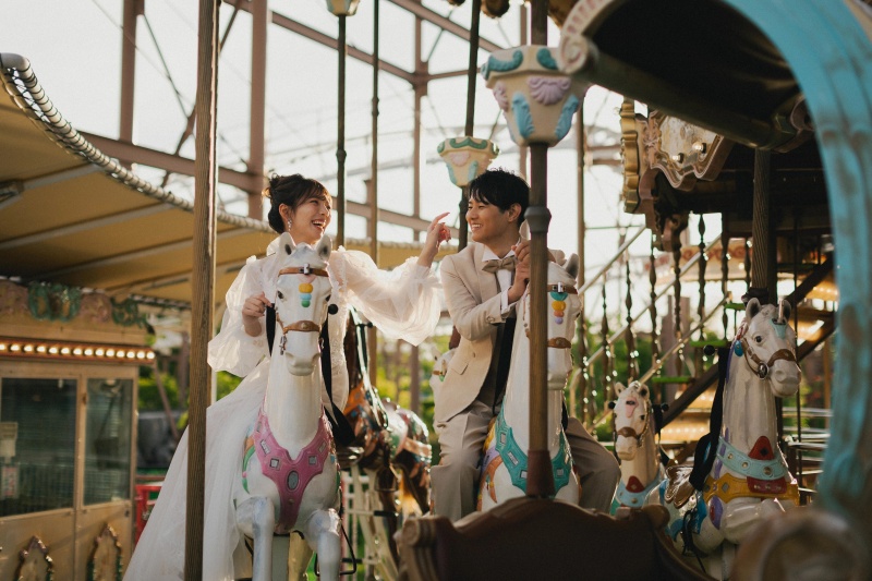 春夏限定◇ふたりだけの遊園地で特別なウェディングフォト◆写真全データ付き(美整補正)176880円