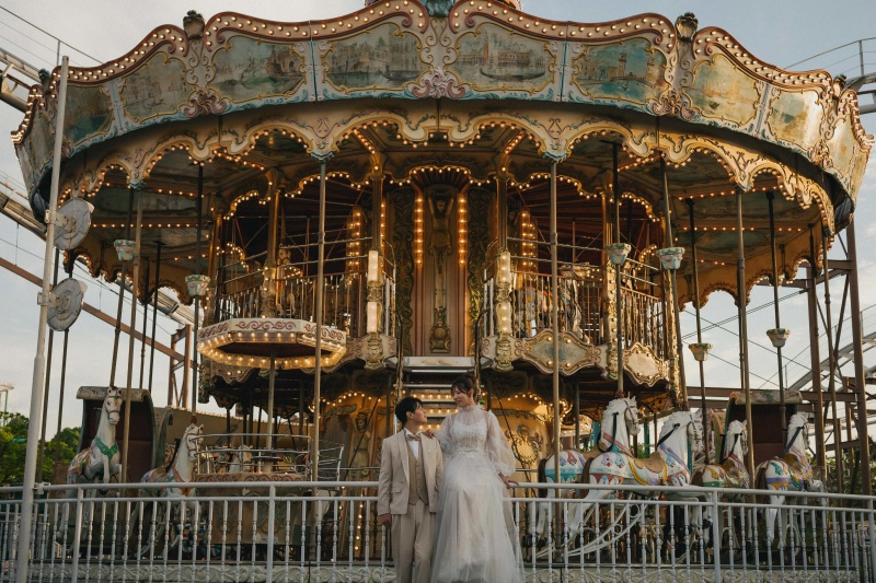 春夏限定◇ふたりだけの遊園地で特別なウェディングフォト◆写真全データ付き(美整補正)176880円