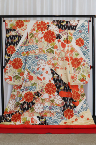 友禅金鳥旬富貴紋