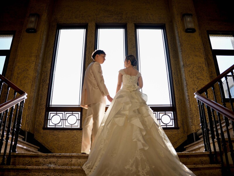 ２人のバックショット