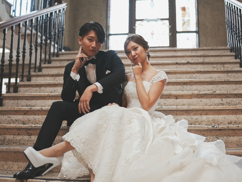 【茶室orお寺＋洋館】和装1着/洋装1着｜500着の衣裳から選べる｜衣裳スタイリスト付｜美容着付け付｜200カット｜事前試着付