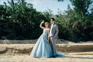 カラードレスでチャペルやかりゆしビーチで撮影も◎