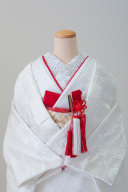 【刺繍衿】象牙色地に菊モダン調