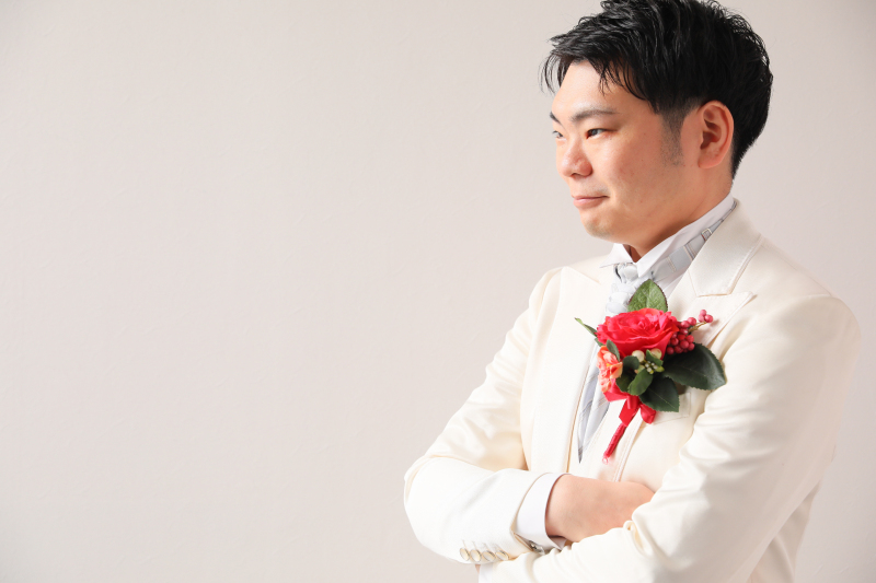 もちろんご新郎様のソロショットも