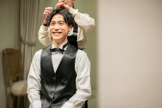新郎ヘアセット