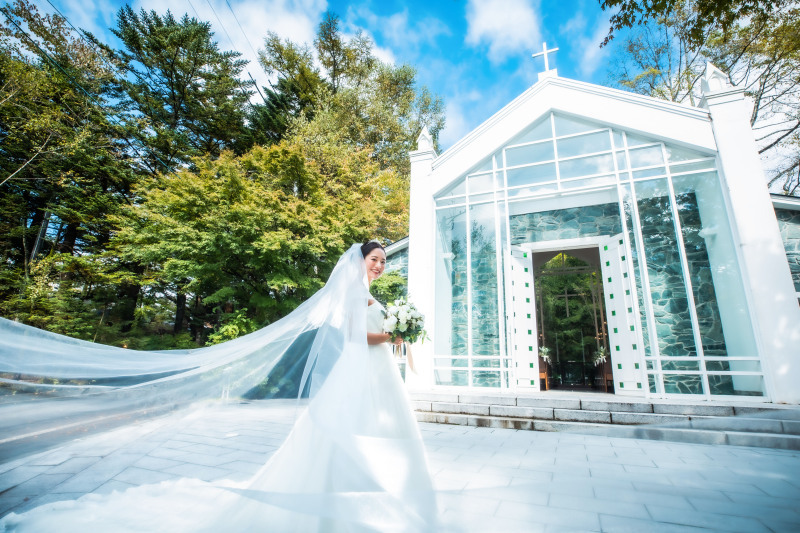 【洋装】ロケーションフォト データプラン＜軽井沢エレガンス（森のチャペル軽井沢）＞
