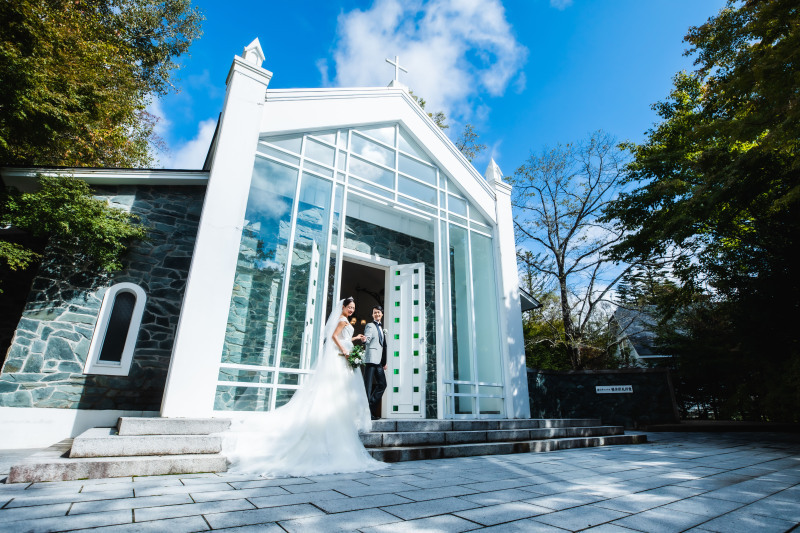 【洋装】ロケーションフォト データプラン＜軽井沢エレガンス（森のチャペル軽井沢）＞