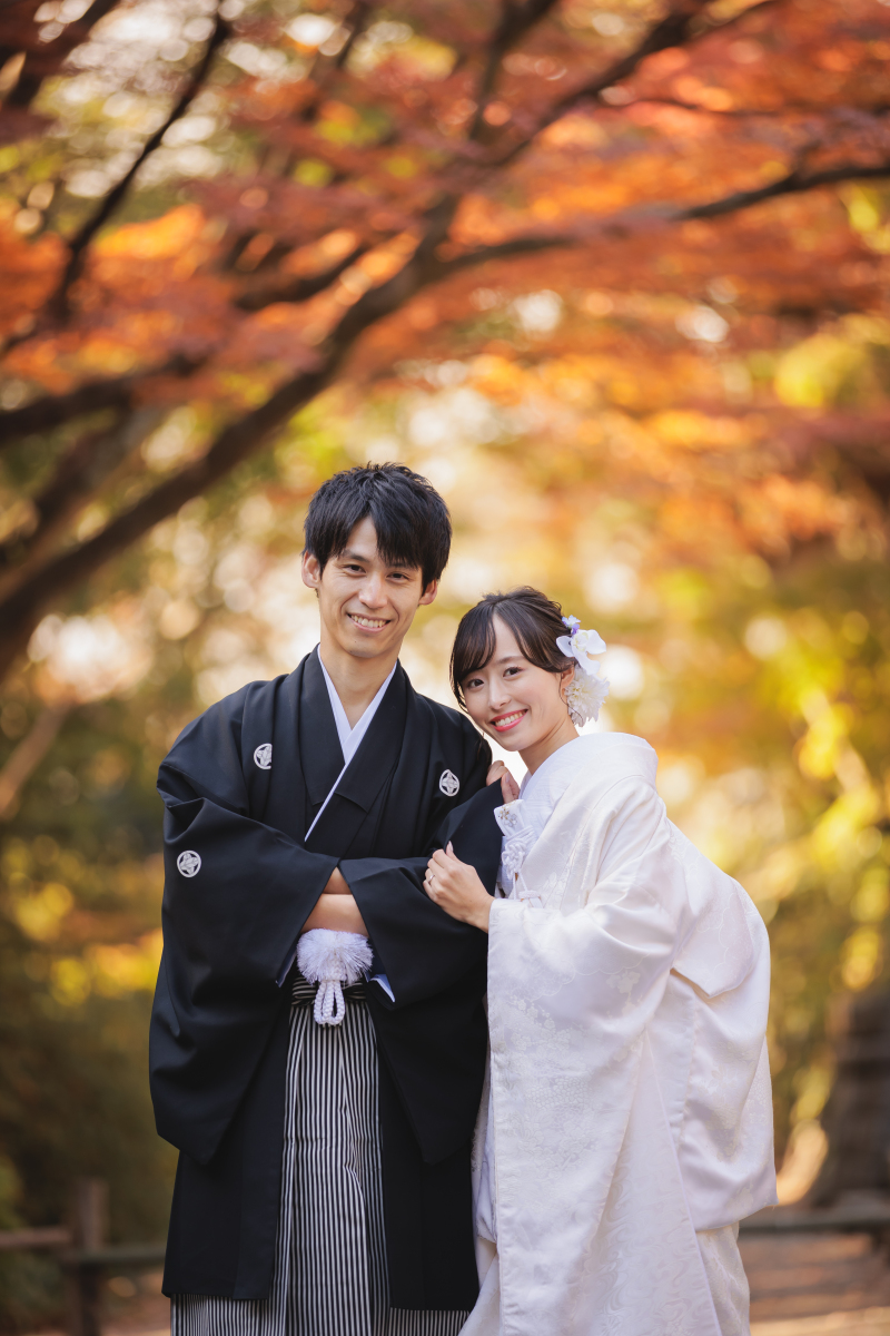 紅葉に囲まれて