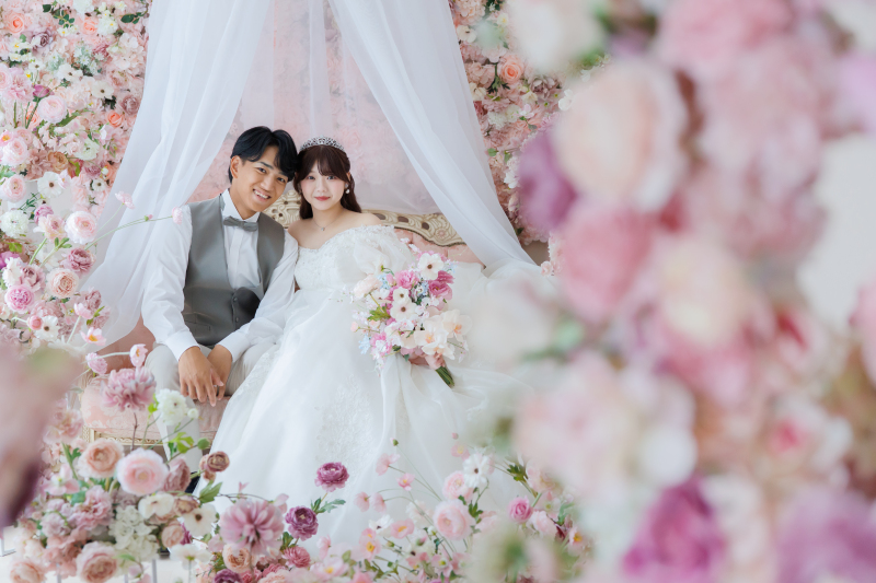 お花のスタジオcocomiフロアの撮影（ピンク＆ホワイト）
