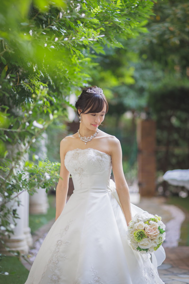 ホテルのガーデンで